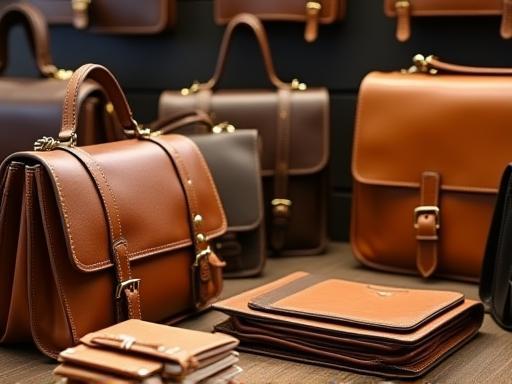 Leather handbags and wallets